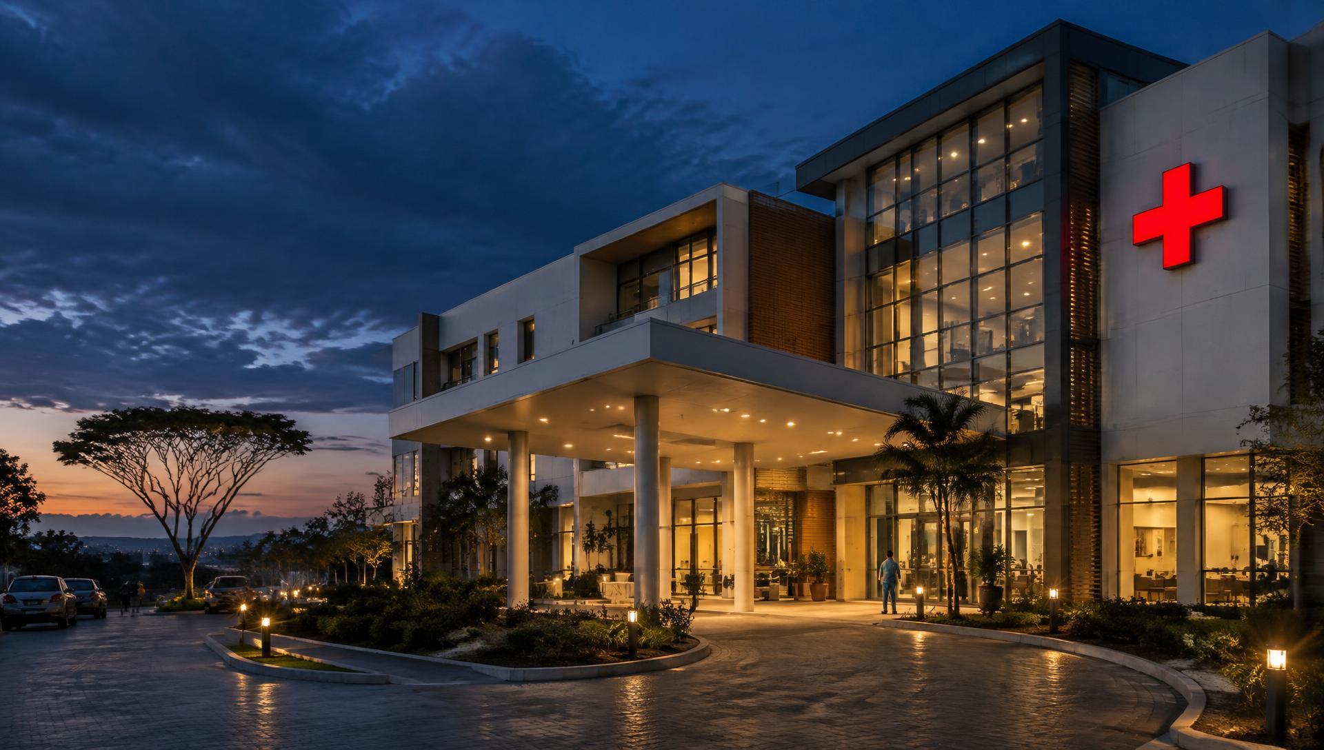 Gilgil Annex Hospital main facility at dusk